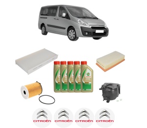 Set Pachet filtre revizie Bosch, 5 litrii ulei Castrol 5W40 CITROEN JUMPY II (VF7) 1.6 HDi 90 16V din 2007-2016, 4x Stickere auto cu CITROEN - Img 2