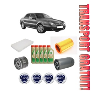 Set Pachet filtre revizie Bosch, 5 litrii ulei Castrol 5W40 LANCIA LYBRA (839_) 1.9 JTD (839.AXI1A, 839.AXN1A, 839.CXL1A) din 2001-2005, 4x Stickere auto cu LANCIA
