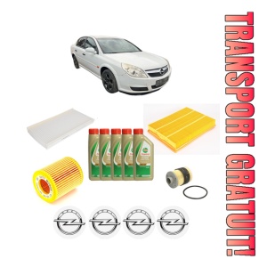 Set Pachet filtre revizie Bosch, 5 litrii ulei Castrol 5W40 OPEL VECTRA C (Z02) 1.9 CDTI (F69) din 2004-2009, 4x Stickere auto cu OPEL
