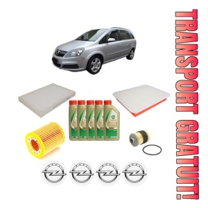 Set Pachet filtre revizie Bosch, 5 litrii ulei Castrol 5W40 OPEL ZAFIRA B Box Body/MPV (A05) 1.9 CDTI VAN (M75) din 2005-2015, 4x Stickere auto cu OPEL