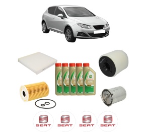 Set Pachet filtre revizie Bosch, 5 litrii ulei Castrol 5W40 SEAT IBIZA IV (6J5, 6P1) 1.6 TDI din 2009-2015, 4x Stickere auto cu SEAT - Img 2