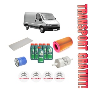 Set Pachet filtre revizie Bosch, 6 litrii ulei Castrol 10W40 CITROEN JUMPER I Van (244) 2.0 bivalent din 2003-2006, 4x Stickere auto cu CITROEN