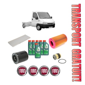 Set Pachet filtre revizie Bosch, 6 litrii ulei Castrol 10W40 FIAT DUCATO Platform/Chassis (244_) 2.8 JTD 4x4 din 2001-2006, 4x Stickere auto cu FIAT