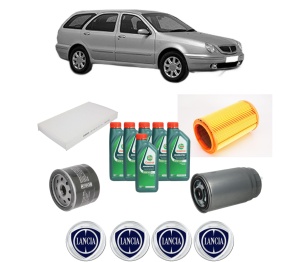 Set Pachet filtre revizie Bosch, 6 litrii ulei Castrol 10W40 LANCIA LYBRA SW (839_) 2.4 JTD (839.BXE1A) din 2002-2005, 4x Stickere auto cu LANCIA - Img 2
