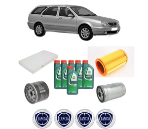 Set Pachet filtre revizie Bosch, 6 litrii ulei Castrol 10W40 LANCIA LYBRA SW (839_) 2.4 JTD (839BXL1A) din 2000-2005, 4x Stickere auto cu LANCIA - Img 2