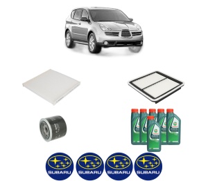 Set Pachet filtre revizie Bosch, 6 litrii ulei Castrol 10W40 SUBARU TRIBECA (B9) 3.0 (WXE) din 2005, 4x Stickere auto cu SUBARU - Img 2