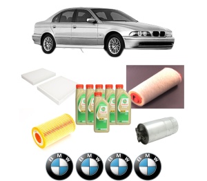 Set Pachet filtre revizie Bosch, 6 litrii ulei Castrol 5W30 BMW Seria 5 (E39) 520 d din 2000-2003, 4x Stickere auto cu BMW - Img 2