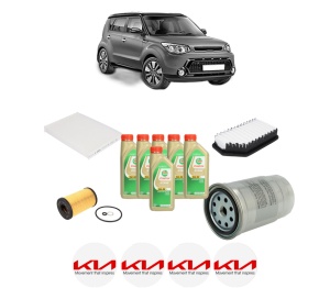Set Pachet filtre revizie Bosch, 6 litrii ulei Castrol 5W30 KIA SOUL II (PS) 1.6 CRDi 128 din 2014-2018, 4x Stickere auto cu KIA - Img 2