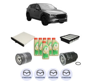 Set Pachet filtre revizie Bosch, 6 litrii ulei Castrol 5W30 MAZDA CX-5 (KF) 2.2 D AWD din 2017-2018, 4x Stickere auto cu MAZDA - Img 2