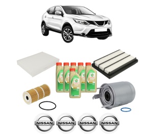 Set Pachet filtre revizie Bosch, 6 litrii ulei Castrol 5W30 NISSAN QASHQAI II (J11, J11_) 1.7 dCi ALL MODE 4x4-i din 2019, 4x Stickere auto cu NISSAN - Img 2