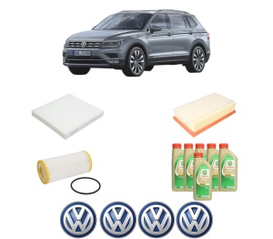 Set Pachet filtre revizie Bosch, 6 litrii ulei Castrol 5W30 Volkswagen TIGUAN ALLSPACE (BW2, BJ2) 2.0 TSI 4motion din 2018, 4x Stickere auto cu Volkswagen - Img 2