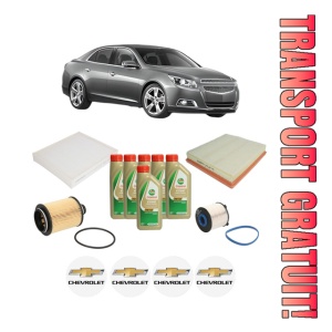 Set Pachet filtre revizie Bosch, 6 litrii ulei Castrol 5W40 CHEVROLET MALIBU (V300) 2.0 D din 2012, 4x Stickere auto cu CHEVROLET