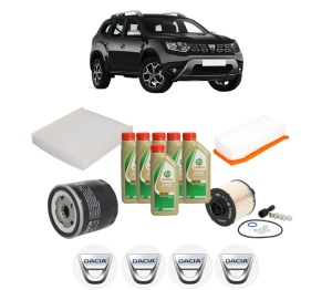Set Pachet filtre revizie Bosch, 6 litrii ulei Castrol 5W40 DACIA DUSTER (HM_) 1.5 dCi 110 (HMAB) din 2017, 4x Stickere auto cu DACIA - Img 2