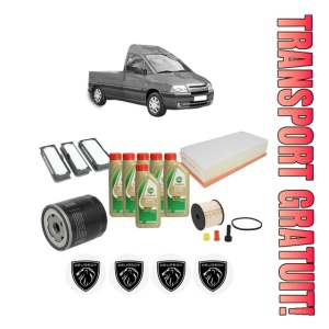 Set Pachet filtre revizie Bosch, 6 litrii ulei Castrol 5W40 PEUGEOT EXPERT Platform/Chassis (223) 2.0 HDi din 2000-2006, 4x Stickere auto cu PEUGEOT