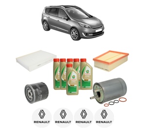 Set Pachet filtre revizie Bosch, 6 litrii ulei Castrol 5W40 RENAULT GRAND SCENIC III (JZ0/1_) 1.9 dCi (JZ0J, JZ0N, JZ1K, JZ1S) din 2009-2016, 4x Stickere auto cu RENAULT - Img 2
