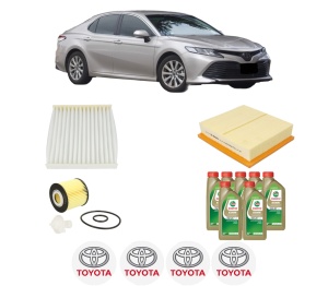 Set Pachet filtre revizie Bosch, 7 litrii ulei Castrol 0W20 TOYOTA CAMRY Saloon (_V5_) 3.5 (GSV50_) din 2011-2017, 4x Stickere auto cu TOYOTA - Img 2