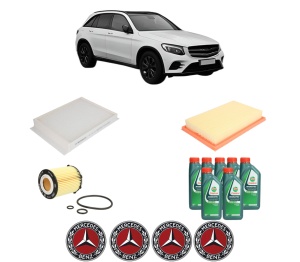 Set Pachet filtre revizie Bosch, 7 litrii ulei Castrol 10W40 MERCEDES-BENZ GLC (X253) 200 4-matic (253.943) din 2016-2018, 4x Stickere auto cu MERCEDES-BENZ - Img 2