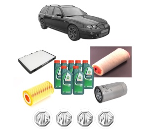 Set Pachet filtre revizie Bosch, 7 litrii ulei Castrol 10W40 MG MG ZT- T 2.0 CDTi din 2002-2005, 4x Stickere auto cu MG - Img 2