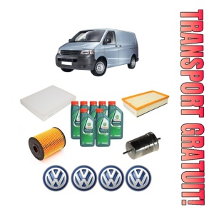 Set Pachet filtre revizie Bosch, 7 litrii ulei Castrol 10W40 Volkswagen TRANSPORTER T5 Van (7HA, 7HH, 7EA, 7EH) VR6 3.2 din 2004-2009, 4x Stickere auto cu Volkswagen