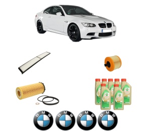 Set Pachet filtre revizie Bosch, 7 litrii ulei Castrol 5W30 BMW Seria 3 Coupe (E92) 325 i din 2010-2013, 4x Stickere auto cu BMW - Img 2