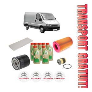 Set Pachet filtre revizie Bosch, 7 litrii ulei Castrol 5W40 CITROEN JUMPER I Van (244) 2.0 HDi din 2002-2006, 4x Stickere auto cu CITROEN