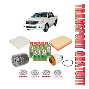 Set Pachet filtre revizie Bosch, 8 litrii ulei Castrol 0W20 TOYOTA HILUX VIII Platform/Chassis (_N1_) 2.4 D (GUN112_, GUN122_, GUN135_, GUN125_) din 2015, 4x Stickere auto cu TOYOTA
