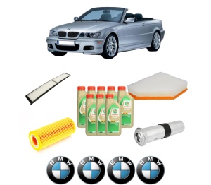 Set Pachet filtre revizie Bosch, 8 litrii ulei Castrol 5W30 BMW Seria 3 Convertible (E93) 325 d din 2009-2013, 4x Stickere auto cu BMW - Img 2