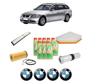 Set Pachet filtre revizie Bosch, 8 litrii ulei Castrol 5W30 BMW Seria 3 Touring (E91) 325 d din 2010-2012, 4x Stickere auto cu BMW - Img 2
