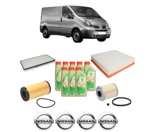 Set Pachet filtre revizie Bosch, 8 litrii ulei Castrol 5W30 NISSAN PRIMASTAR Van (X83) 2.0 dCi 90 din 2006, 4x Stickere auto cu NISSAN - Img 2