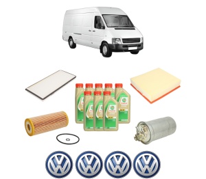 Set Pachet filtre revizie Bosch, 8 litrii ulei Castrol 5W30 Volkswagen LT 28-46 II Van (2DA, 2DD, 2DH) 2.5 TDI din 2001-2006, 4x Stickere auto cu Volkswagen - Img 2
