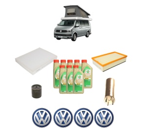 Set Pachet filtre revizie Bosch, 8 litrii ulei Castrol 5W30 Volkswagen CALIFORNIA T6 Camper (SGC, SGG, SHC) 2.0 TDI 4motion din 2015-2019, 4x Stickere auto cu Volkswagen - Img 2