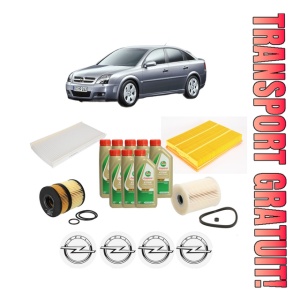 Set Pachet filtre revizie Bosch, 8 litrii ulei Castrol 5W40 OPEL VECTRA C GTS (Z02) 3.0 CDTI (F68) din 2003-2005, 4x Stickere auto cu OPEL