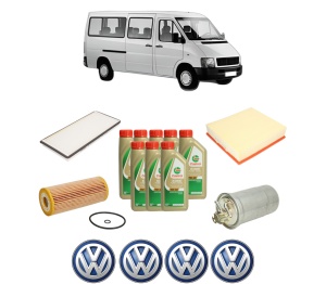 Set Pachet filtre revizie Bosch, 8 litrii ulei Castrol 5W40 Volkswagen LT 28-35 II Bus (2DB, 2DE, 2DK) 2.5 TDI din 2001-2006, 4x Stickere auto cu Volkswagen - Img 2
