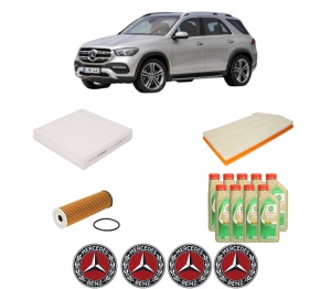 Set Pachet filtre revizie Bosch, 9 litrii ulei Castrol 5W30 MERCEDES-BENZ GLE (V167) AMG GLE 53 EQ Boost 4-matic+ (167.161) din 2019, 4x Stickere auto cu MERCEDES-BENZ - Img 2