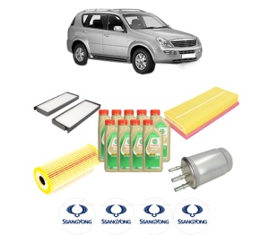 Set Pachet filtre revizie Bosch, 9 litrii ulei Castrol 5W30 SSANGYONG REXTON / REXTON II (GAB_) 2.7 Xdi din 2004, 4x Stickere auto cu SSANGYONG - Img 2
