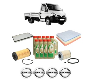 Set Pachet filtre revizie Bosch, 9 litrii ulei Castrol 5W40 NISSAN INTERSTAR Platform/Chassis (X70) dCi 115 din 2003, 4x Stickere auto cu NISSAN - Img 2