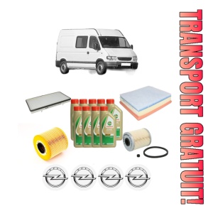 Set Pachet filtre revizie Bosch, 9 litrii ulei Castrol 5W40 OPEL MOVANO A Van (X70) 2.5 DTI (FD) din 2001, 4x Stickere auto cu OPEL