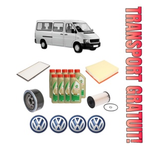 Set Pachet filtre revizie Bosch, 9 litrii ulei Castrol 5W40 Volkswagen LT 28-35 II Bus (2DB, 2DE, 2DK) 2.8 TDI din 2001-2006, 4x Stickere auto cu Volkswagen