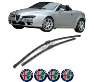 Set stergatoare ALFA ROMEO SPIDER (939_) din 2006-2011, pentru parbriz auto, 2 bucati, Valeo Silencio Xtrm, din cauciuc siliconat rezistent, 4 Stickere Auto ALFA ROMEO v39624