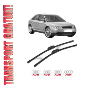 Set stergatoare AUDI A3 (8L1) din 1996-2001, pentru parbriz auto, 2 bucati, Bosch Aerotwin Retrofit, din cauciuc siliconat rezistent, 4 Stickere Auto AUDI