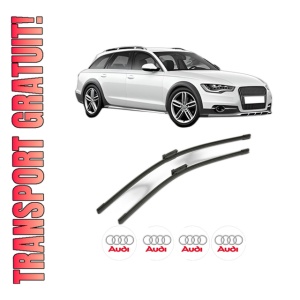 Set stergatoare AUDI A4 Allroad B8 (8KH) din 2009-2016, pentru parbriz auto, 2 bucati, Bosch Aerotwin, din cauciuc siliconat rezistent, 4 Stickere Auto AUDI
