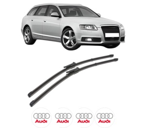 Set stergatoare AUDI A6 Allroad C6 (4FH) din 2006-2011, pentru parbriz auto, 2 bucati, Valeo Silencio Xtrm, din cauciuc siliconat rezistent, 4 Stickere Auto AUDI v38964