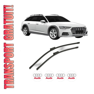 Set stergatoare AUDI A6 Allroad C8 (4AH) din 2018-2021, pentru parbriz auto, 2 bucati, Bosch Aerotwin, din cauciuc siliconat rezistent, 4 Stickere Auto AUDI