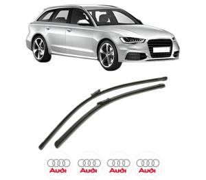Set stergatoare AUDI A6 C7 Avant (4G5, 4GD) din 2011-2018, pentru parbriz auto, 2 bucati, Bosch Aerotwin, din cauciuc siliconat rezistent, 4 Stickere Auto AUDI v52959