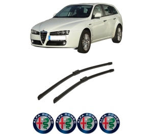 Set stergatoare auto ALFA ROMEO 159 Sportwagon (939_) din 2005-2012, pentru parbriz auto, 2 bucati, Bosch Aerotwin, din cauciuc siliconat rezistent, 4 Stickere Auto ALFA ROMEO - Img 2
