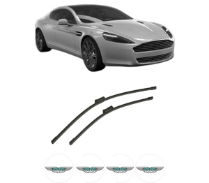 Set stergatoare auto ASTON MARTIN RAPIDE din 2010-2014, pentru parbriz auto, 2 bucati, Bosch Aerotwin, din cauciuc siliconat rezistent, 4 Stickere Auto ASTON MARTIN - Img 2