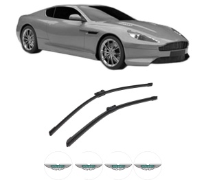 Set stergatoare auto ASTON MARTIN VIRAGE Vantage din 2011-2012, pentru parbriz auto, 2 bucati, Bosch Aerotwin, din cauciuc siliconat rezistent, 4 Stickere Auto ASTON MARTIN - Img 2