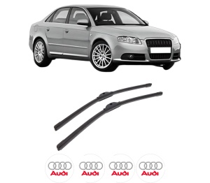 Set stergatoare auto AUDI A4 B7 (8EC) din 2004-2008, pentru parbriz auto, 2 bucati, Bosch Aerotwin, din cauciuc siliconat rezistent, 4 Stickere Auto AUDI - Img 2