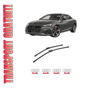 Set stergatoare auto AUDI A5 (FU2) din 2024, pentru parbriz auto, 2 bucati, Bosch Aerotwin, din cauciuc siliconat rezistent, 4 Stickere Auto AUDI