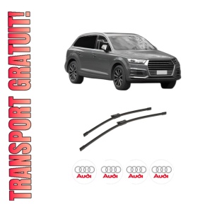 Set stergatoare auto AUDI Q7 Van (4MB, 4MG) din 2015-2019, pentru parbriz auto, 2 bucati, Bosch Aerotwin, din cauciuc siliconat rezistent, 4 Stickere Auto AUDI